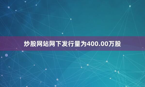 炒股网站网下发行量为400.00万股
